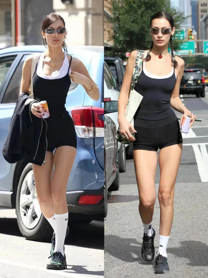 Women’s Seamless Yoga Tank Top – Slim Fit Elastic Fitness Camisole with Built-in Sports Bra