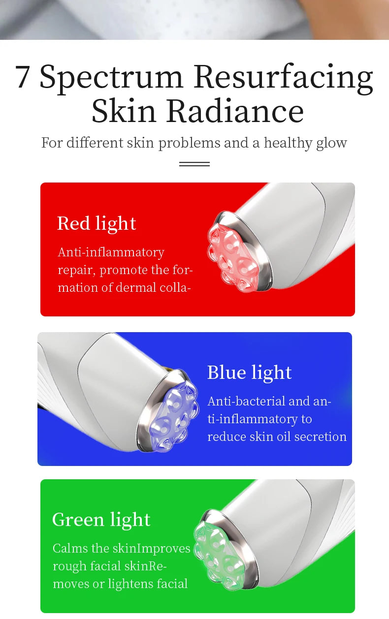 RF Facial Beauty Device with LED Photon Therapy