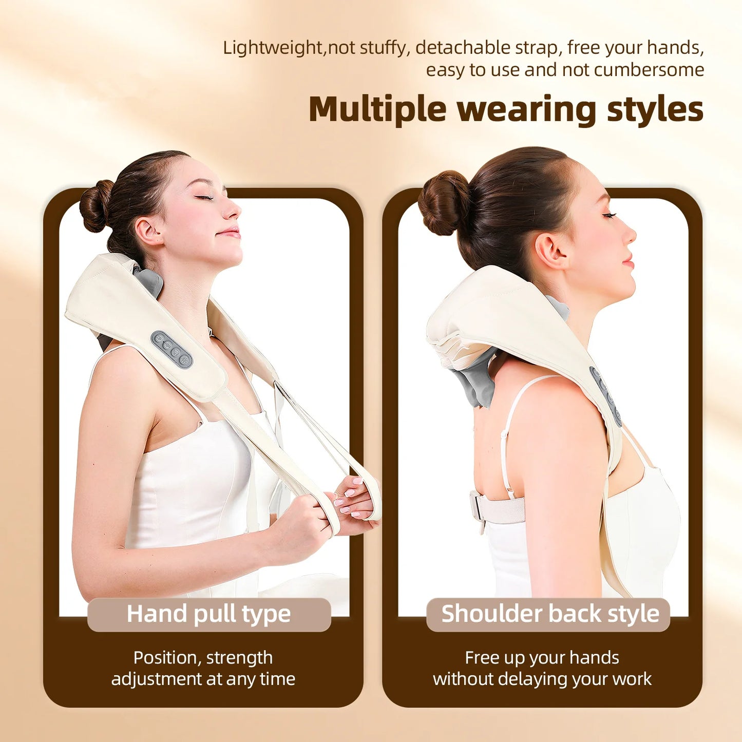 Foreverlily™ 26W Wireless Neck & Shoulder Massager – Deep Kneading Shiatsu with Heat