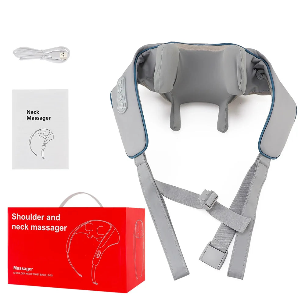 Foreverlily™ 26W Wireless Neck & Shoulder Massager – Deep Kneading Shiatsu with Heat