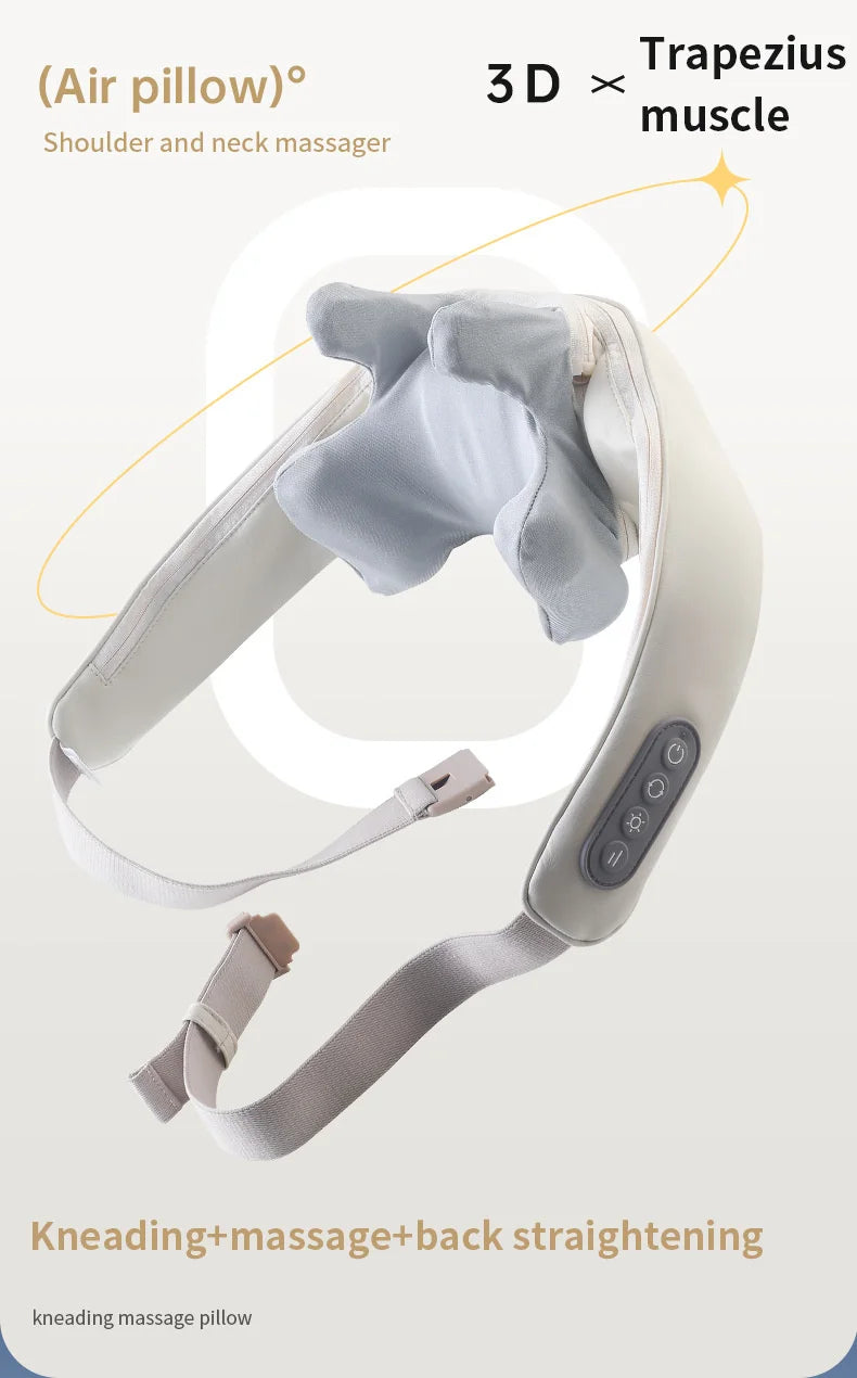 Foreverlily™ 26W Wireless Neck & Shoulder Massager – Deep Kneading Shiatsu with Heat