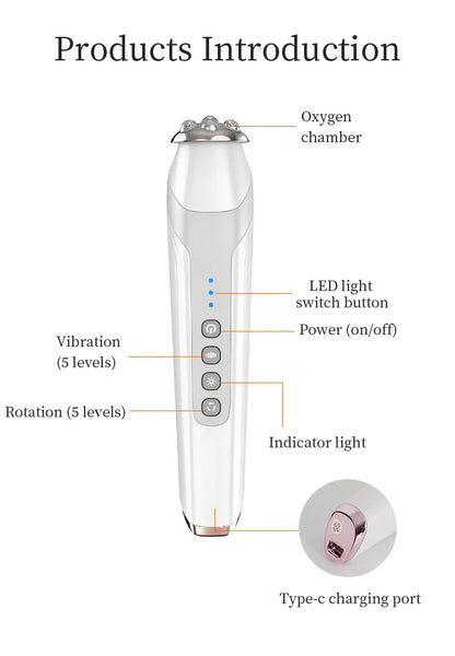 RF Facial Beauty Device with LED Photon Therapy