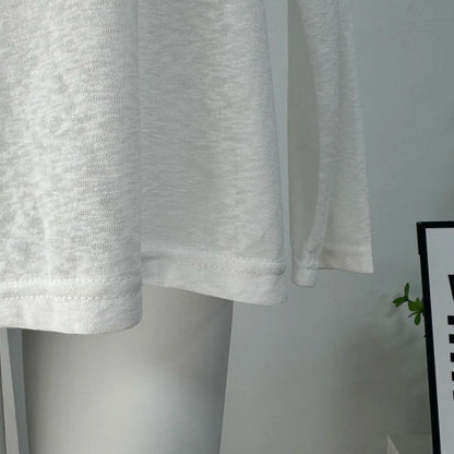 Women’s Soft Knit Long Sleeve T-Shirt – Casual Loose Fit Basic Top for Summer & Autumn