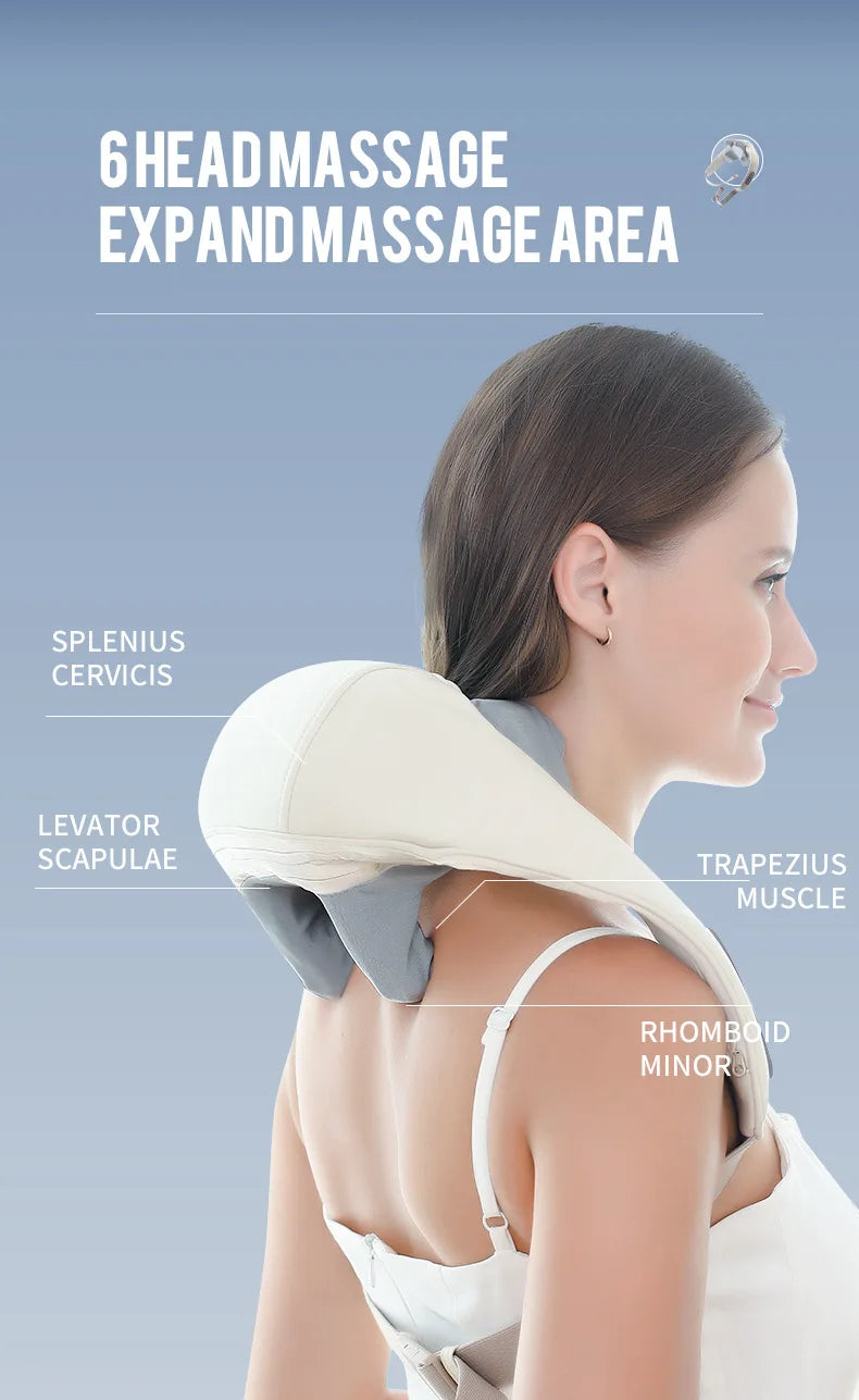 Foreverlily™ 26W Wireless Neck & Shoulder Massager – Deep Kneading Shiatsu with Heat