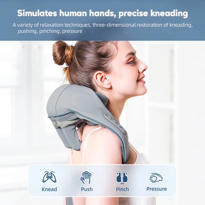 Foreverlily™ 26W Wireless Neck & Shoulder Massager – Deep Kneading Shiatsu with Heat