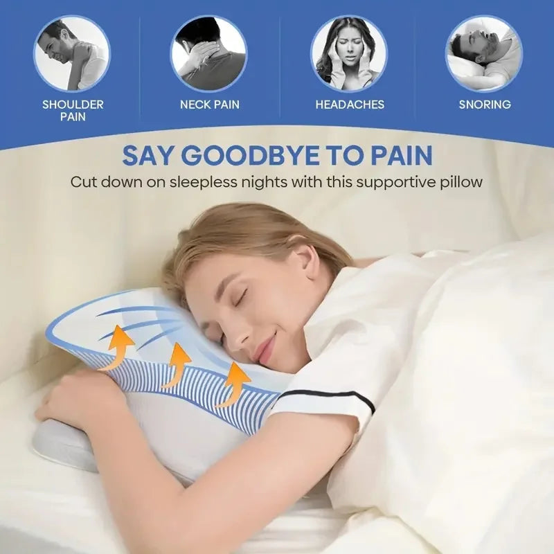 Memory Foam Pillows Smooth cool Ergonomic Neck Support Pillow For Pain Relief High Elastic Soft Washable Home Pillows Bedding