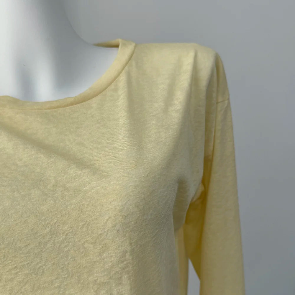 Women’s Soft Knit Long Sleeve T-Shirt – Casual Loose Fit Basic Top for Summer & Autumn