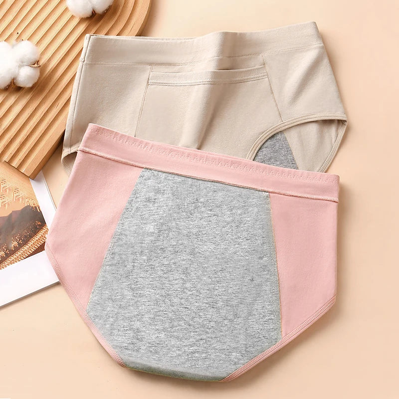 4-Pack Women’s Menstrual Panties – Leak-Proof High-Waist Cotton Period Underwear (Soft & Breathable Briefs)