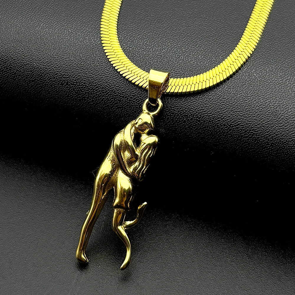 Couples Embracing Hug Pendant Necklace For Women Men Stainless Steel Gold Color Love Kiss Neck Chain Jewelry Valentine's Day