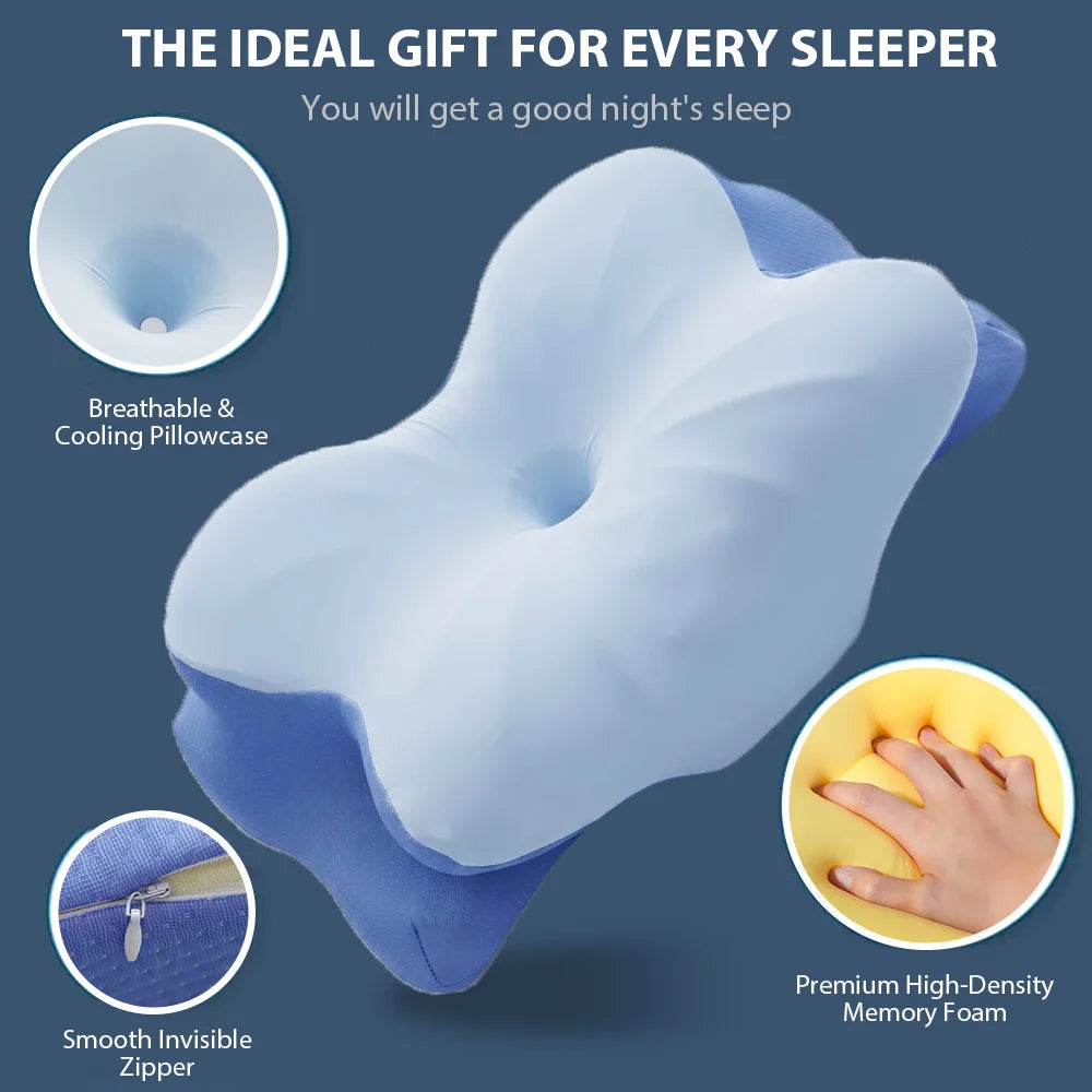 Cold Sleeping Memory Pillow Slow Rebound Memory Cotton Pillow Neck Pillow Butterfly Pillow Cervical Pillow ErgonomicSleep Pillow