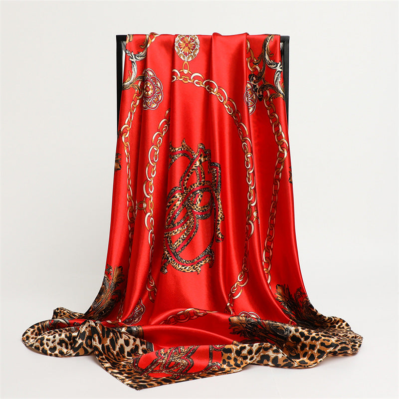 Scarf Fashion Leopard Print  Silk Scarf myETYN