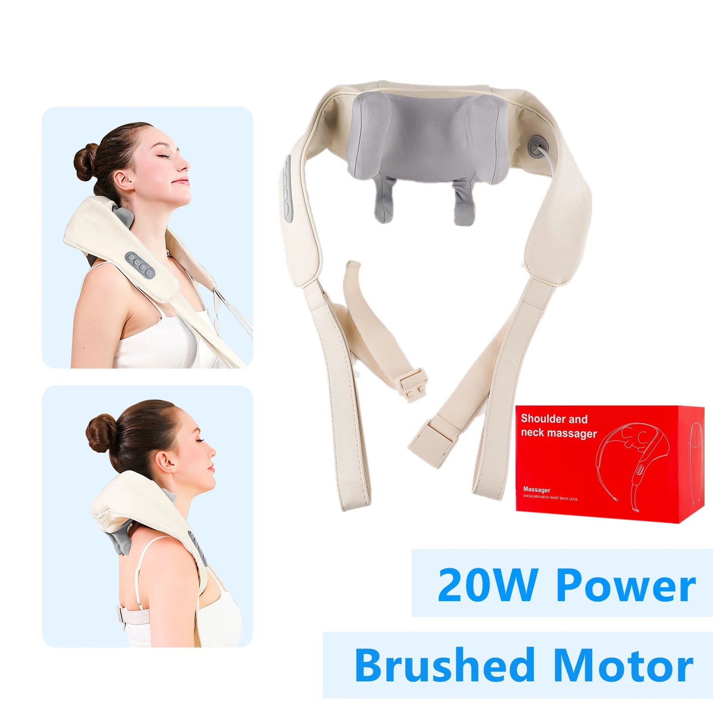 Foreverlily™ 26W Wireless Neck & Shoulder Massager – Deep Kneading Shiatsu with Heat