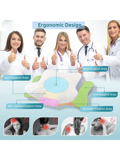 Memory Foam Pillows Smooth cool Ergonomic Neck Support Pillow For Pain Relief High Elastic Soft Washable Home Pillows Bedding