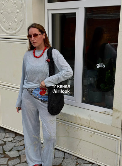 Women’s Soft Knit Long Sleeve T-Shirt – Casual Loose Fit Basic Top for Summer & Autumn