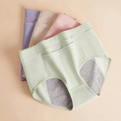 4-Pack Women’s Menstrual Panties – Leak-Proof High-Waist Cotton Period Underwear (Soft & Breathable Briefs)