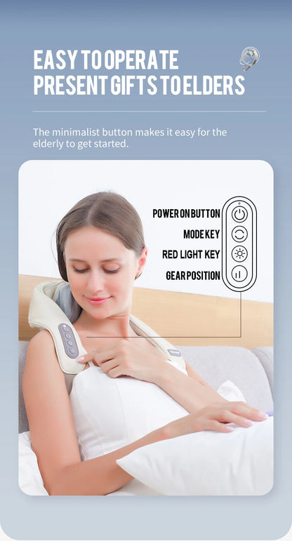 Foreverlily™ 26W Wireless Neck & Shoulder Massager – Deep Kneading Shiatsu with Heat