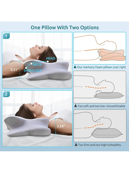 Memory Foam Pillows Smooth cool Ergonomic Neck Support Pillow For Pain Relief High Elastic Soft Washable Home Pillows Bedding