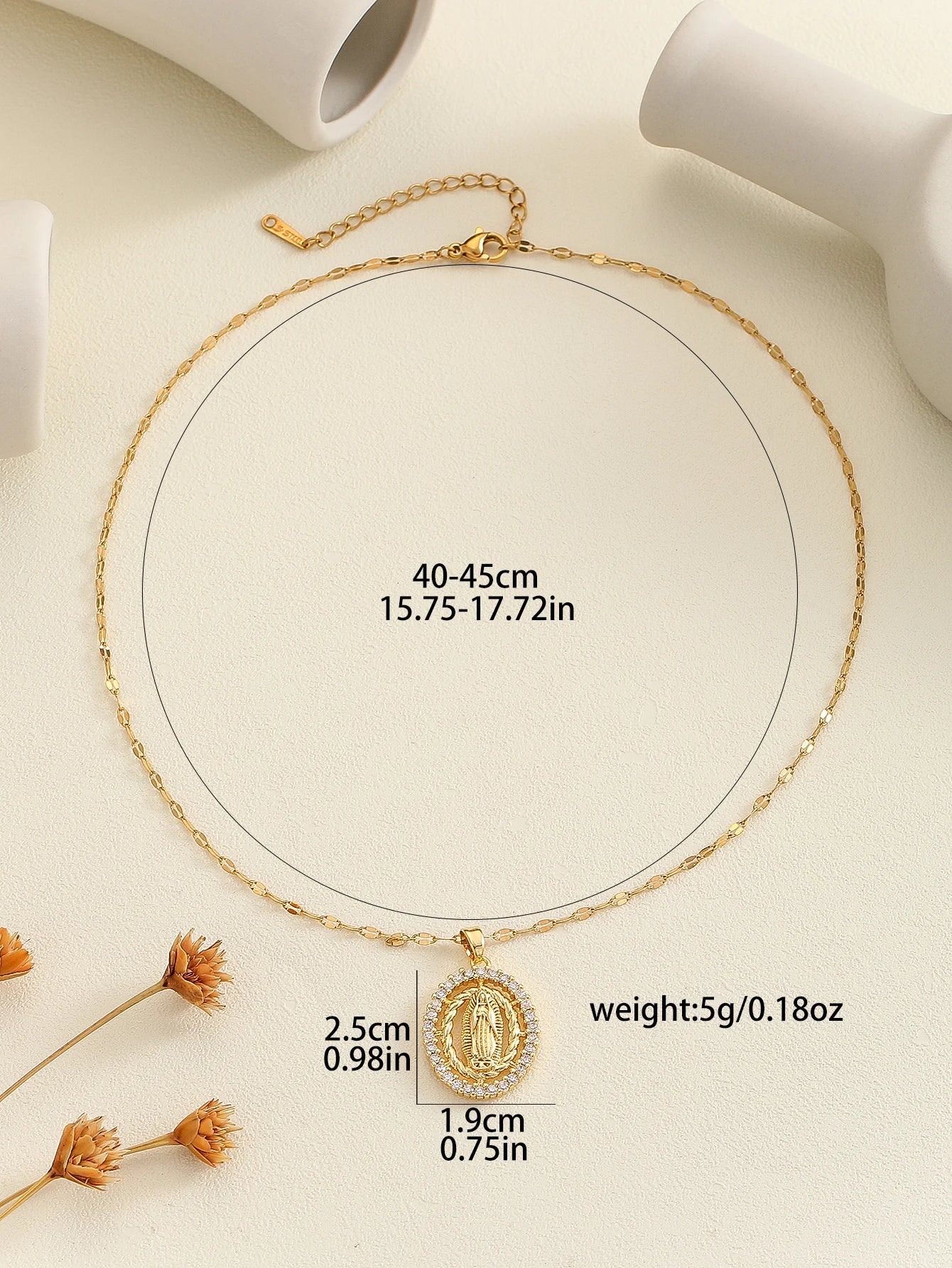 Personalized Colorful Zircon Madonna Necklace – Light Luxury Fashion Jewelry