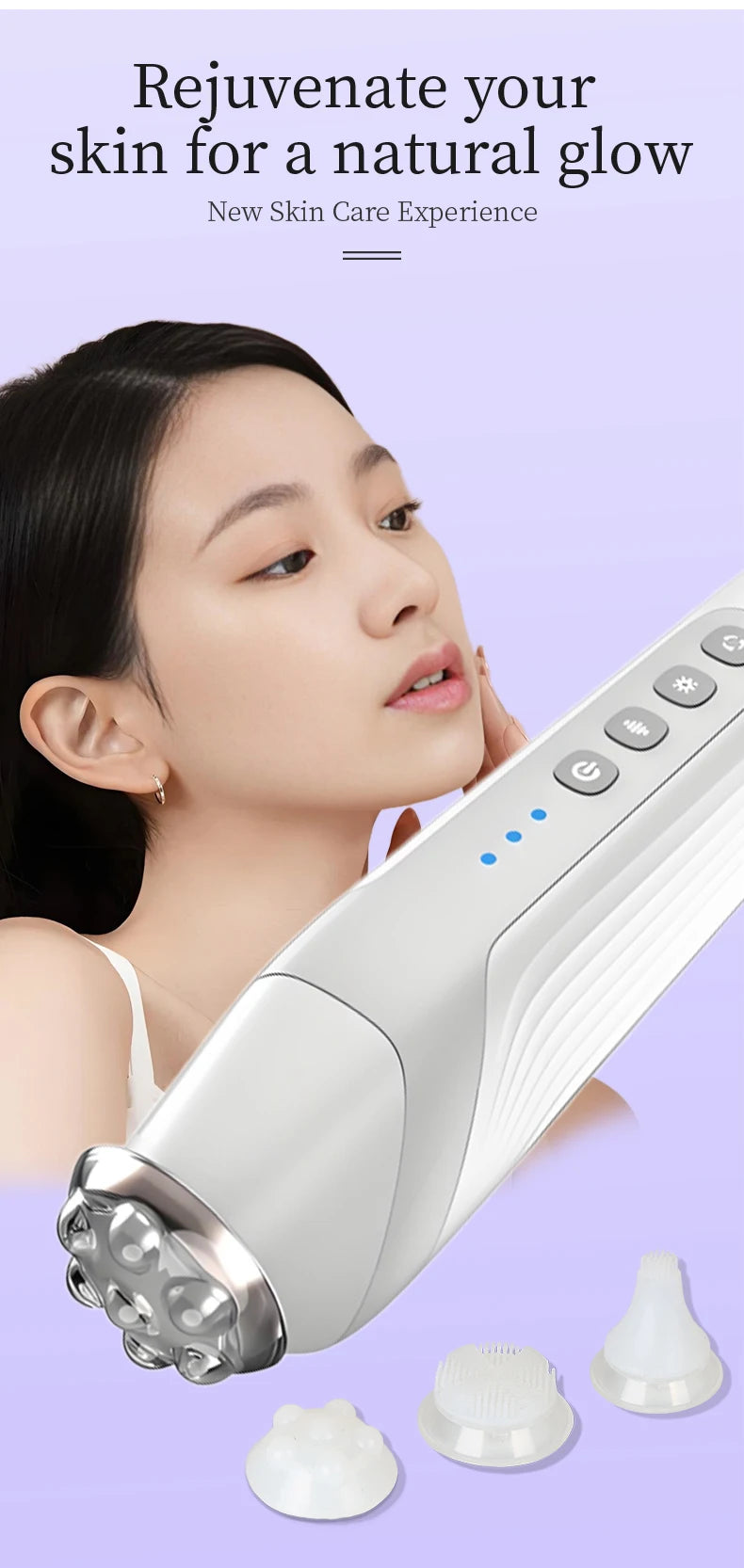 RF Facial Beauty Device with LED Photon Therapy