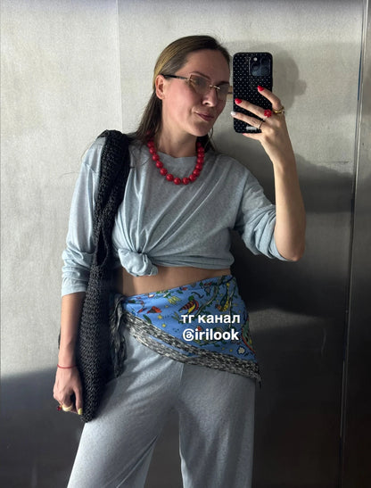 Women’s Soft Knit Long Sleeve T-Shirt – Casual Loose Fit Basic Top for Summer & Autumn