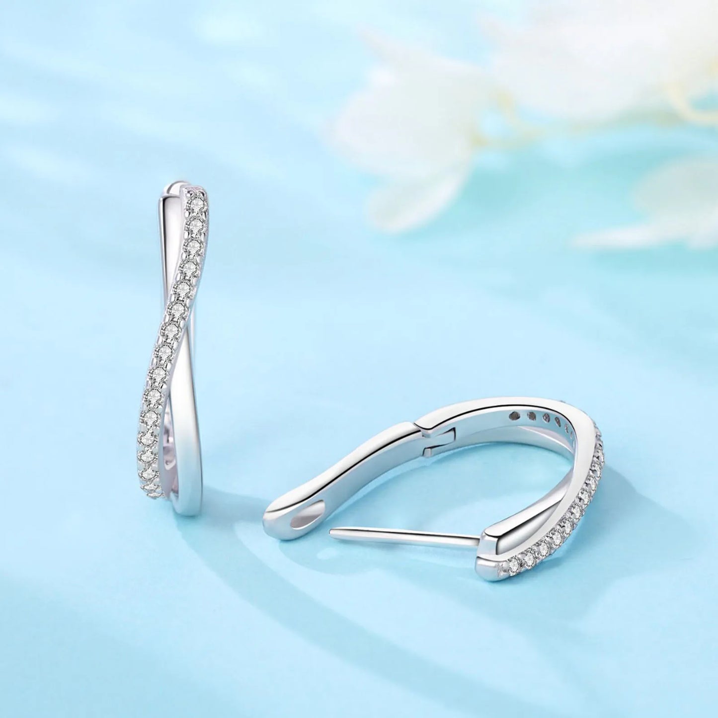 925 Sterling Silver Twisted Star Hoop Earrings – Fine Jewelry Gift for Women
