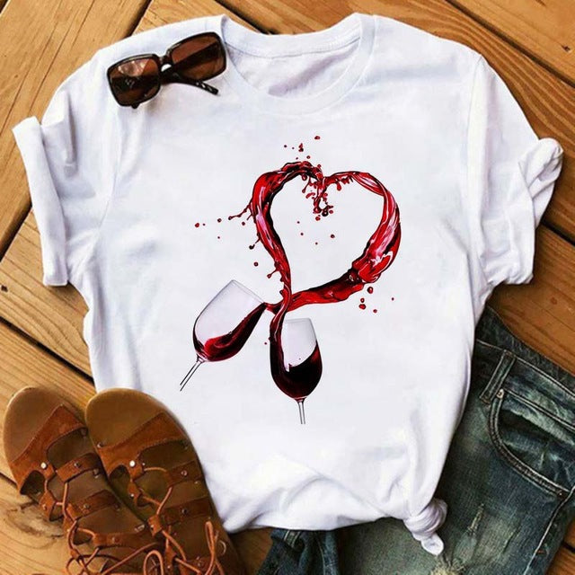 Short Sleeve T-Shirt Fashion High Heels Print myETYN