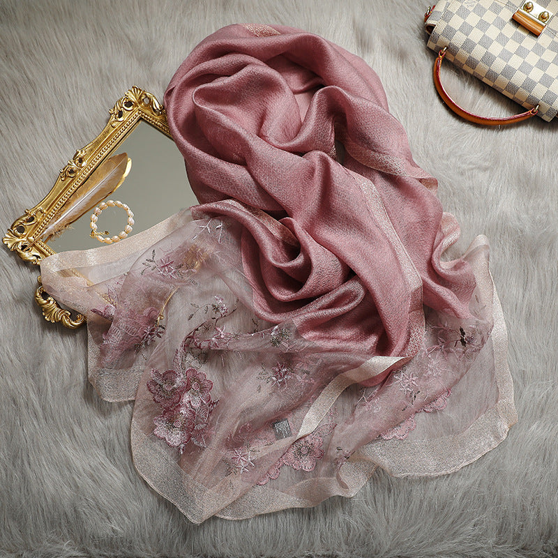 Silk embroidered scarf myETYN