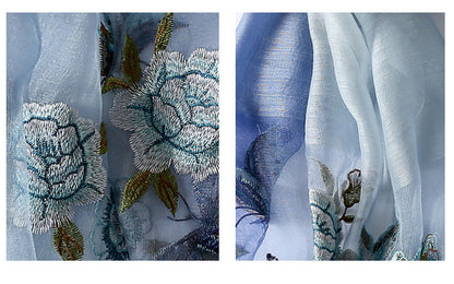 Silk scarf with wild embroidery in spring myETYN