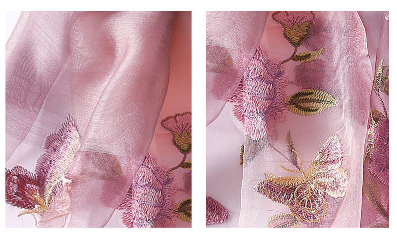 Silk scarf with wild embroidery in spring myETYN