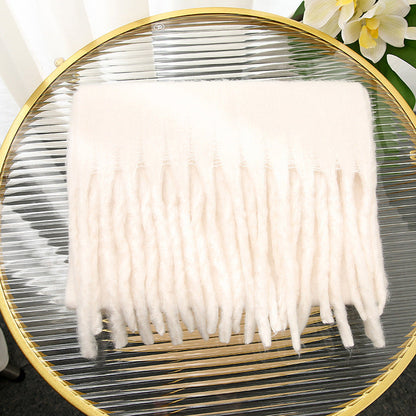 Soft And Warm Tassel Rectangular Scarf Shawl myETYN