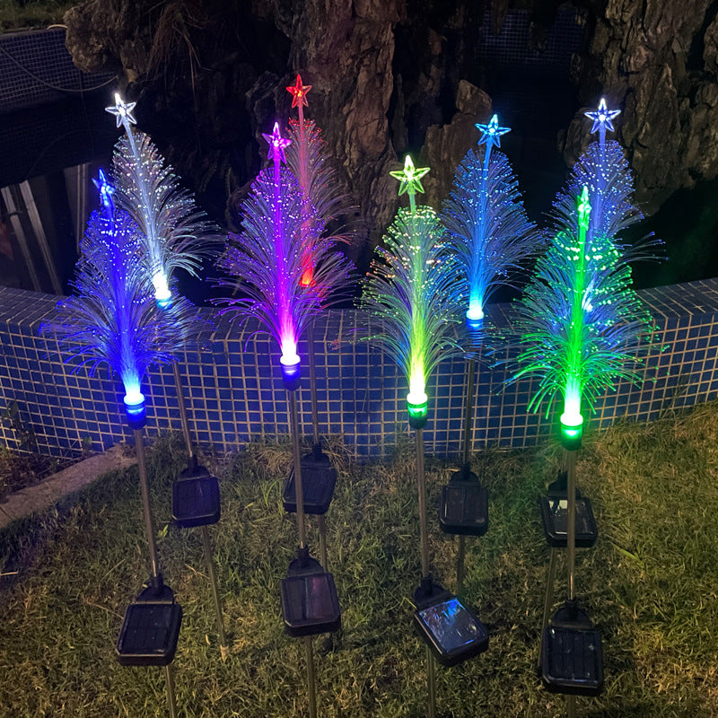 Solar Fiber Optic Pentagram Christmas Light Outdoor myETYN