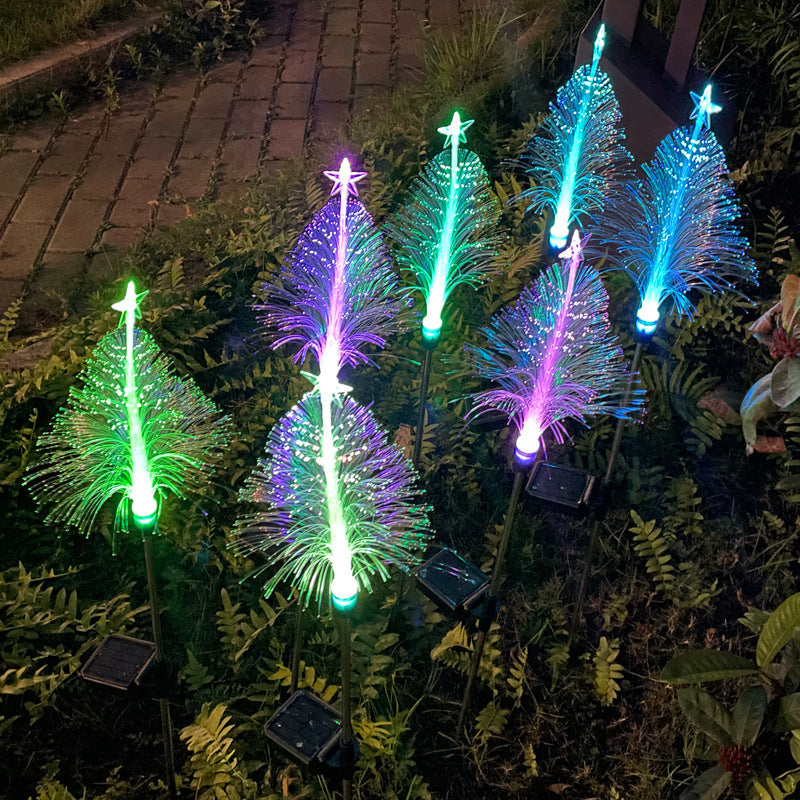 Solar Fiber Optic Pentagram Christmas Light Outdoor myETYN