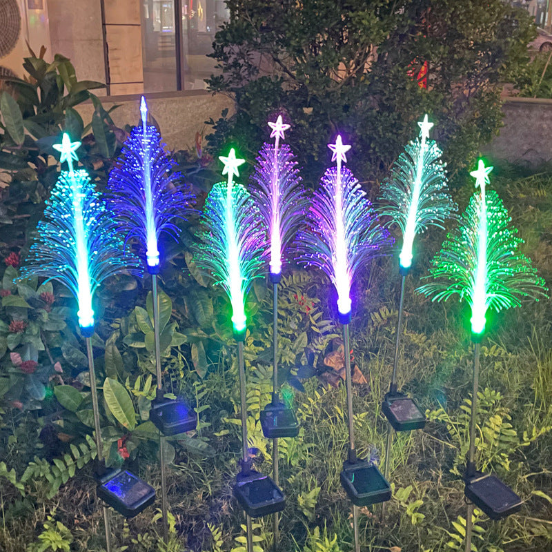 Solar Fiber Optic Pentagram Christmas Light Outdoor myETYN