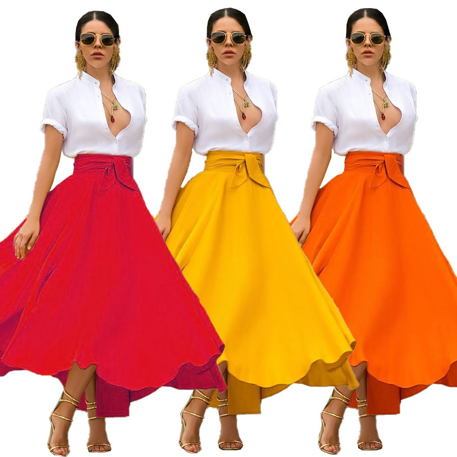 Solid color casual skirt myETYN