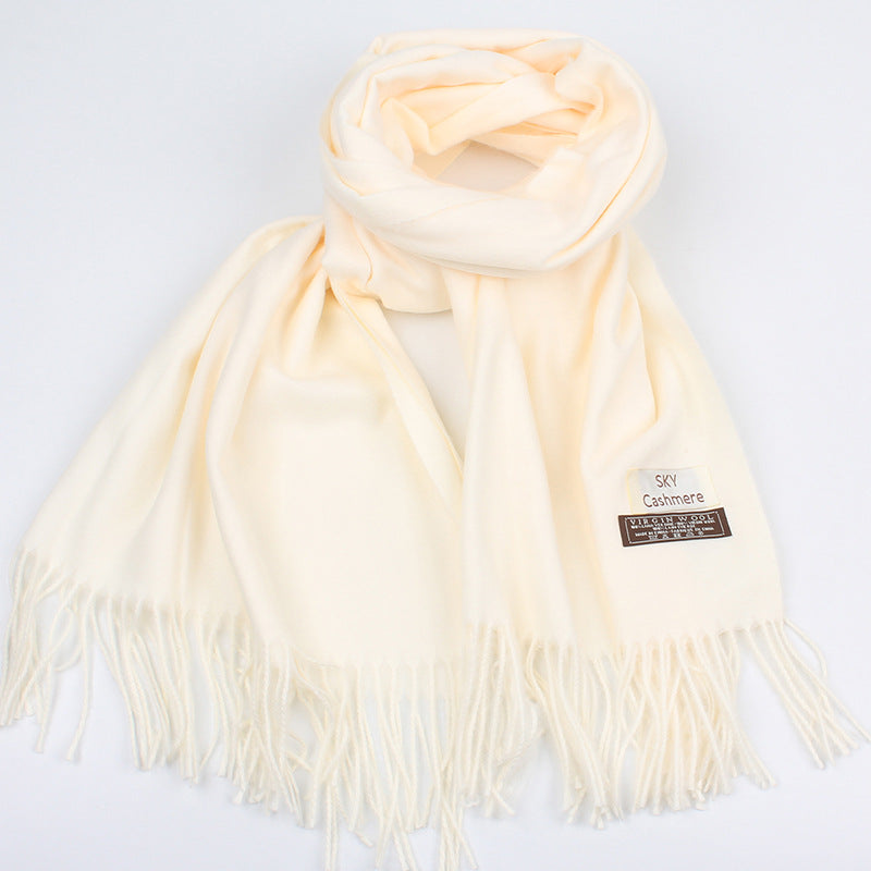 Solid color faux cashmere scarf for warmth myETYN