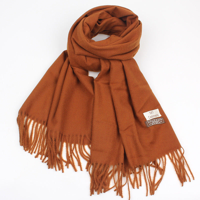 Solid color faux cashmere scarf for warmth myETYN