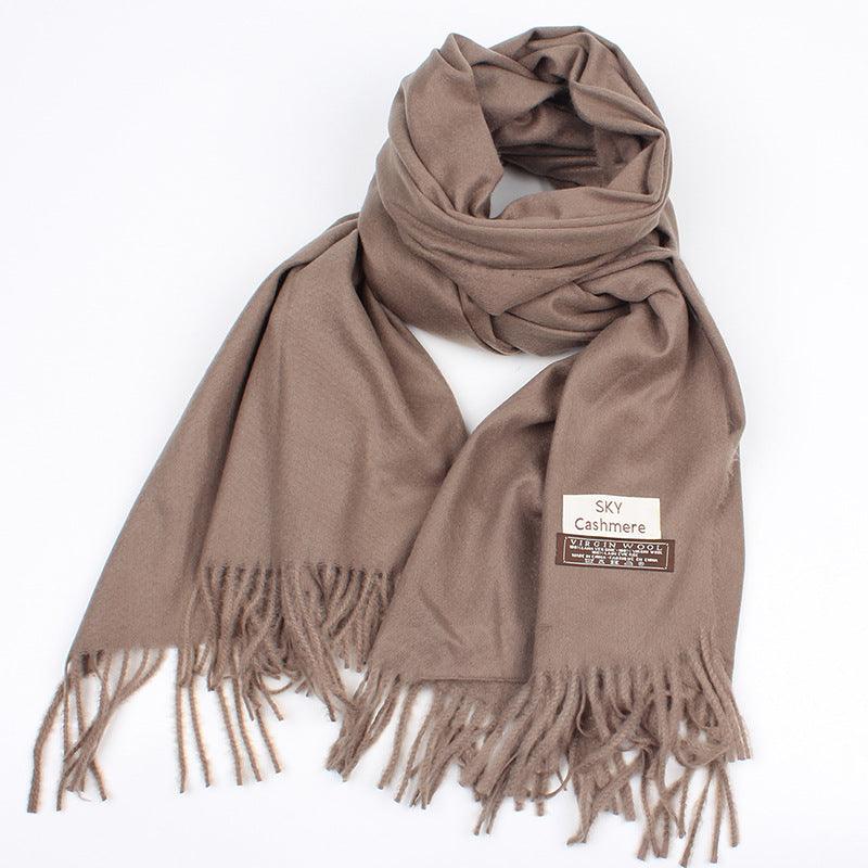 Solid color faux cashmere scarf for warmth myETYN