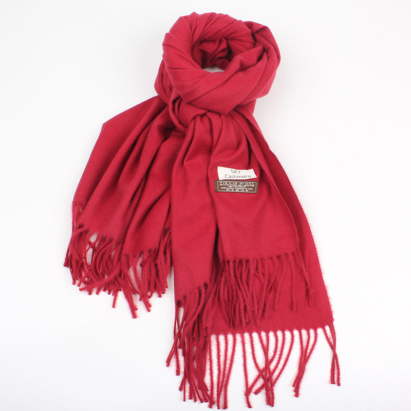 Solid color faux cashmere scarf for warmth myETYN