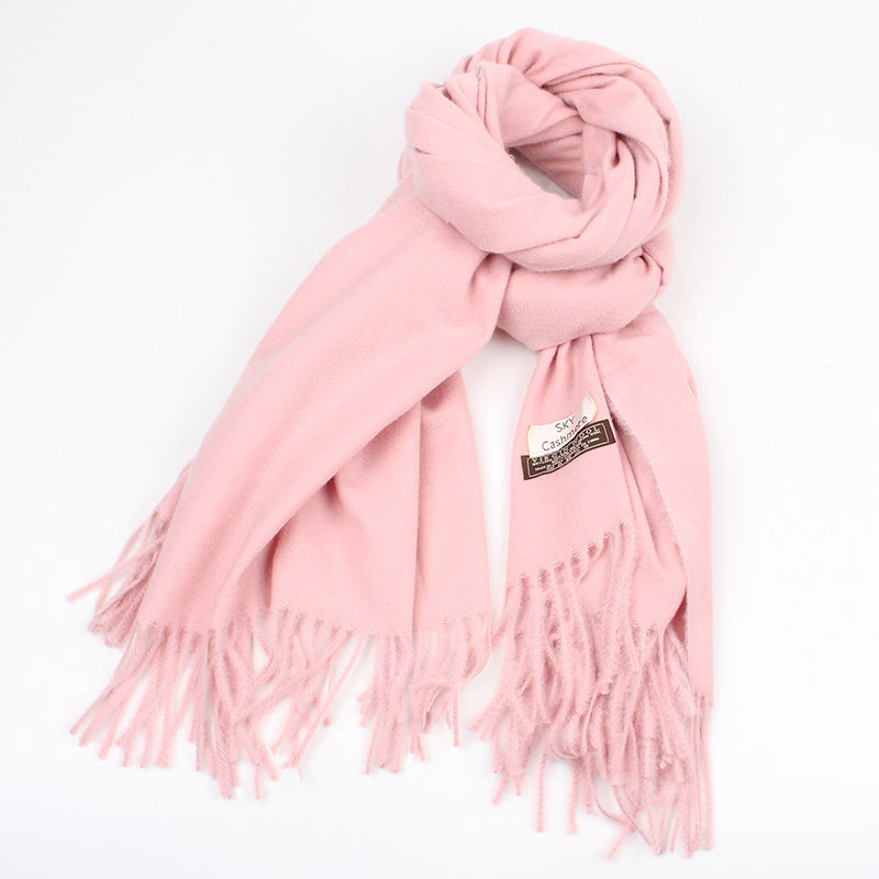 Solid color faux cashmere scarf for warmth myETYN