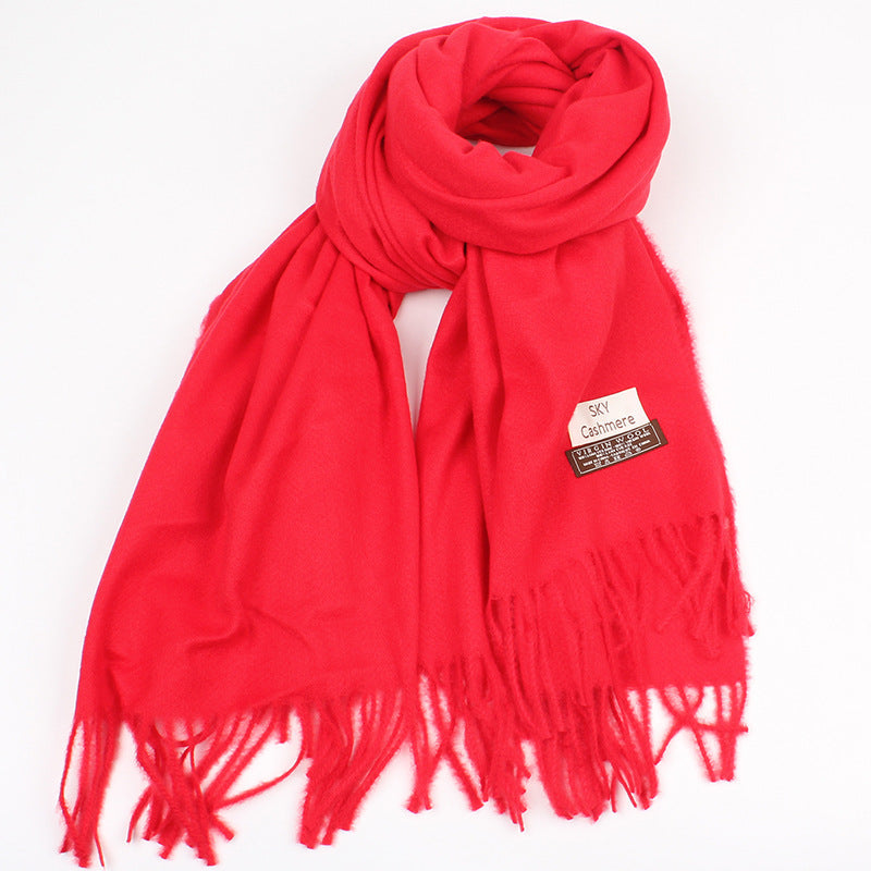 Solid color faux cashmere scarf for warmth myETYN