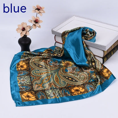 Spring New Versatile Large Kerchief Silk Scarf Classic Retro Printing myETYN