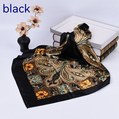 Spring New Versatile Large Kerchief Silk Scarf Classic Retro Printing myETYN