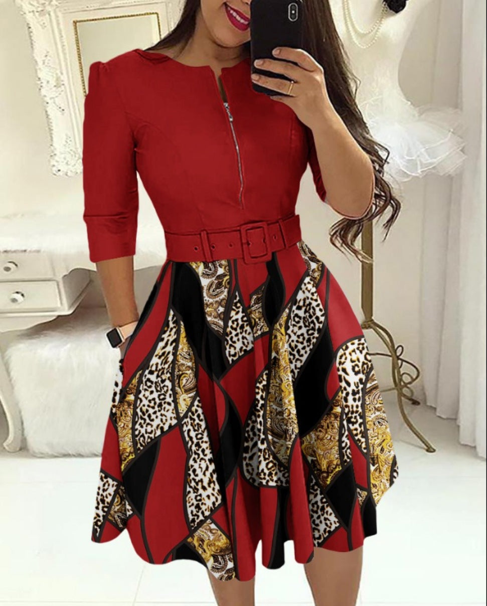 Stylish Temperament Long Sleeves Dress Contains Belt myETYN