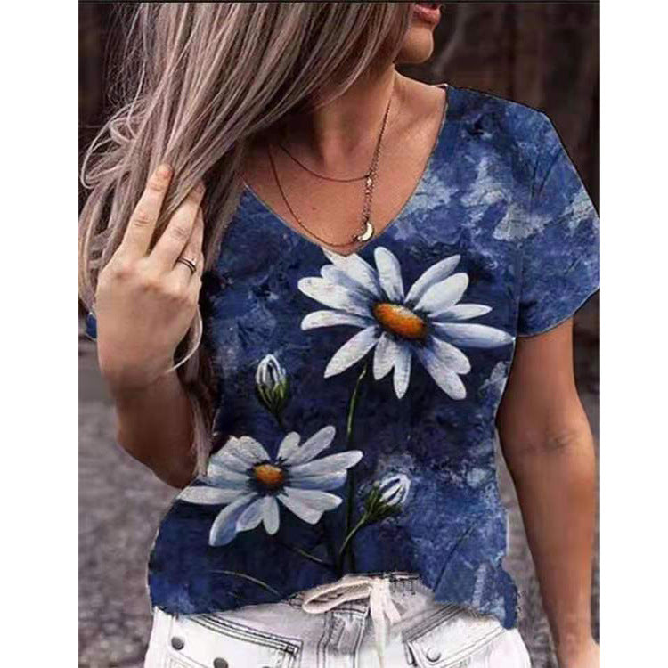 Summer Print Pattern Women's Short-Sleeved T-Shirt myETYN