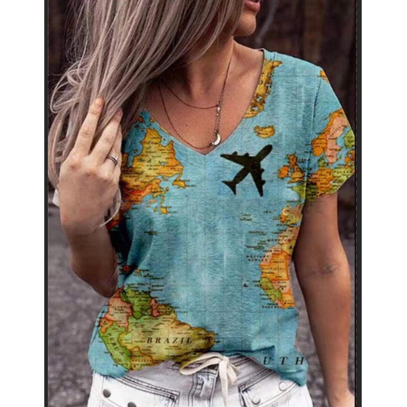 Summer Print Pattern Women's Short-Sleeved T-Shirt myETYN