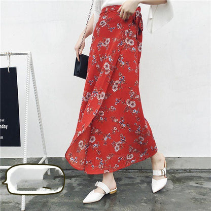 Sun-proof Skirt Chiffon Half-length High Waist A- Line With Lining myETYN