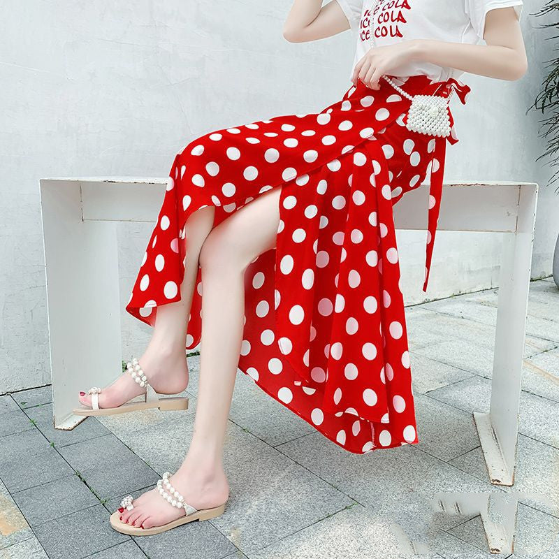 Sun-proof Skirt Chiffon Half-length High Waist A- Line With Lining myETYN