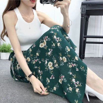 Sun-proof Skirt Chiffon Half-length High Waist A- Line With Lining myETYN