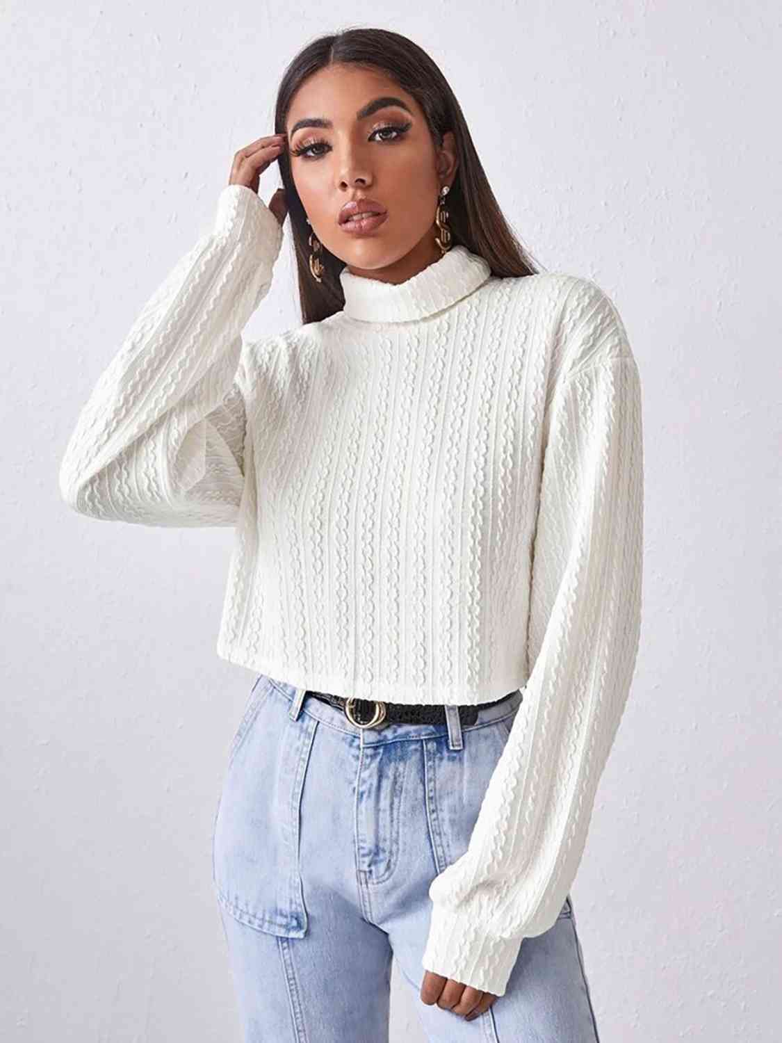 Turtleneck Long Sleeve Top myETYN