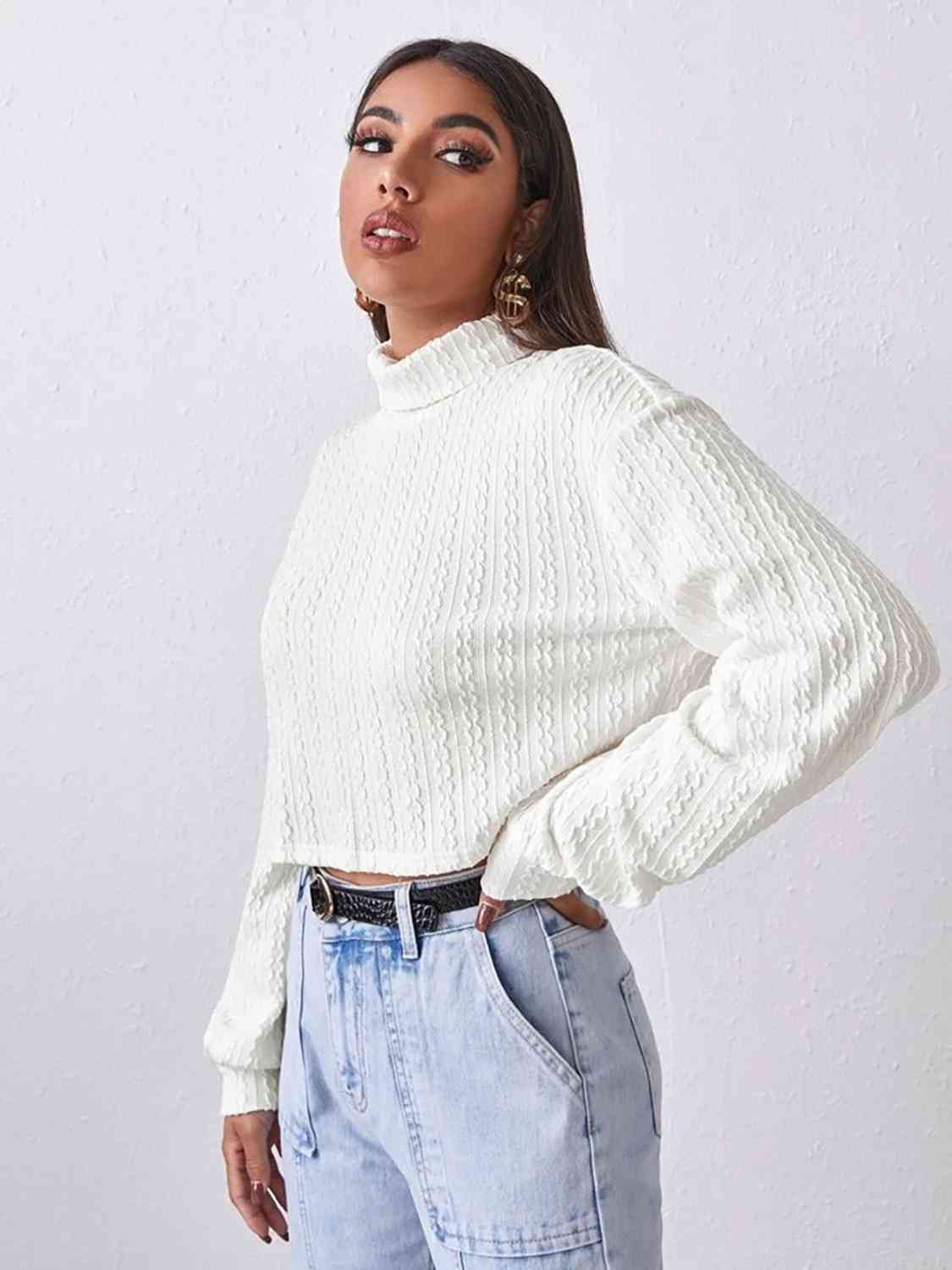 Turtleneck Long Sleeve Top myETYN